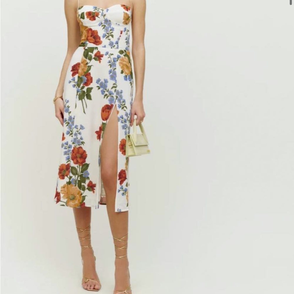 White/Floral Reformation Juliette dress